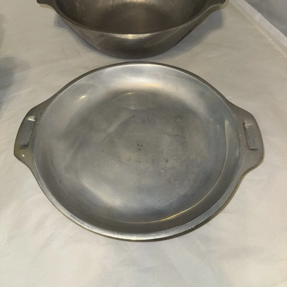 Vintage Nambe Aluminum Dutch Oven Roaster Covered Casserole Dish # 20 w‎ Handles